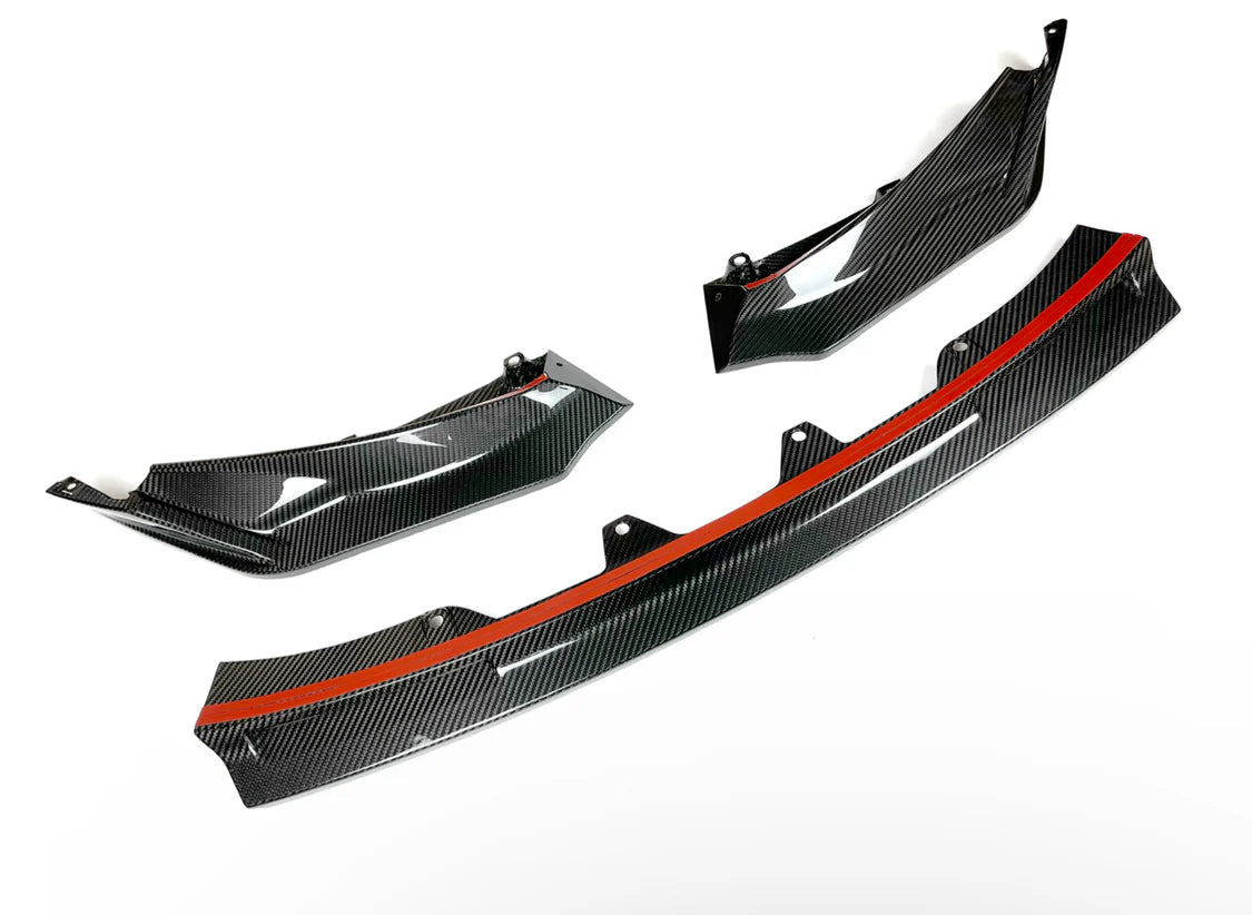 V STYLE DRY CARBON FIBER 3PC FRONT LIP - BMW G80 M3 G82 G83 M4